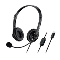 Genius HS-230U Headset with Mic, USB-C Connection, Plug and Play, Adjustable Headband and microphone with In-line Volume Control, Black Genius HS-230U Headset with Mic, USB-C Connection, Plug and Play, Adjustable Headband and microphone with In-line Volume Control, Black